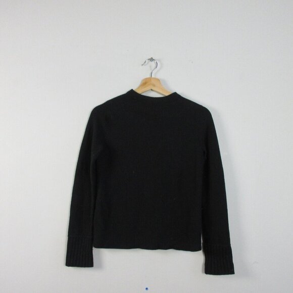 Club Monaco Merino Wool Crewneck Sweater Women S Black Pullover Knit Luxury 248 - Picture 1 of 9